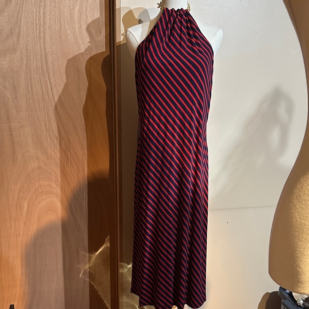 Ralph Lauren Red and Blue halter Dress